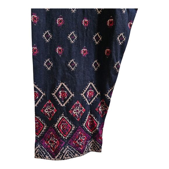 ULLA POPKEN Plus 20 22 Tunic Top Black Burgundy Geometric Keyhole Relaxed 52" - Picture 4 of 7